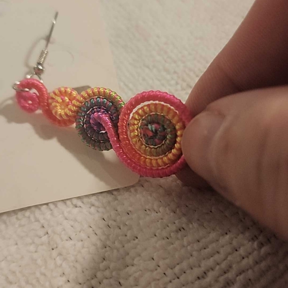 Earrings, fashion twisted colorful twin. NWOT - Picture 3 of 6